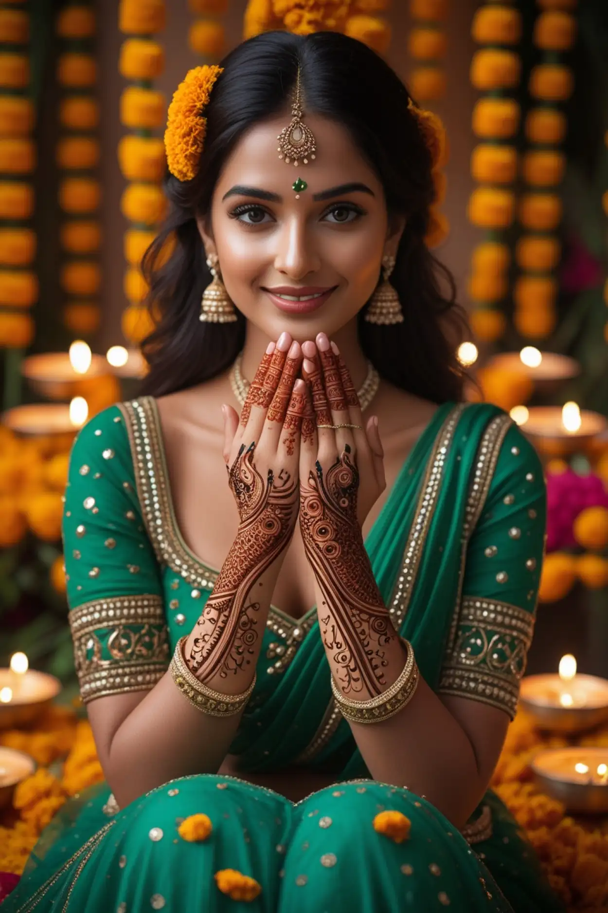 Free Download Dulhan Wali Mehndi For Hariyali Teej Festival - High Quality Hariyali Teej Mehndi Design Background