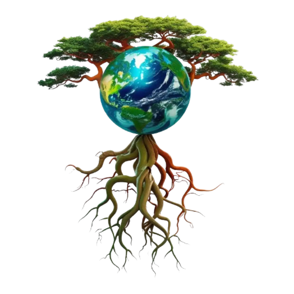 Earth with trees transparent background PNG