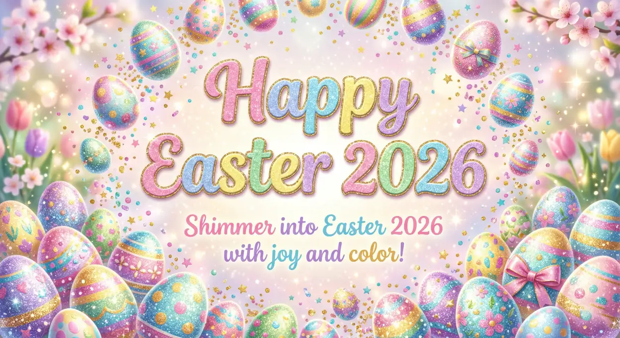 Free Download Easter 2026 Messages With Emojis - High Quality Happy Easter 2026 Image
