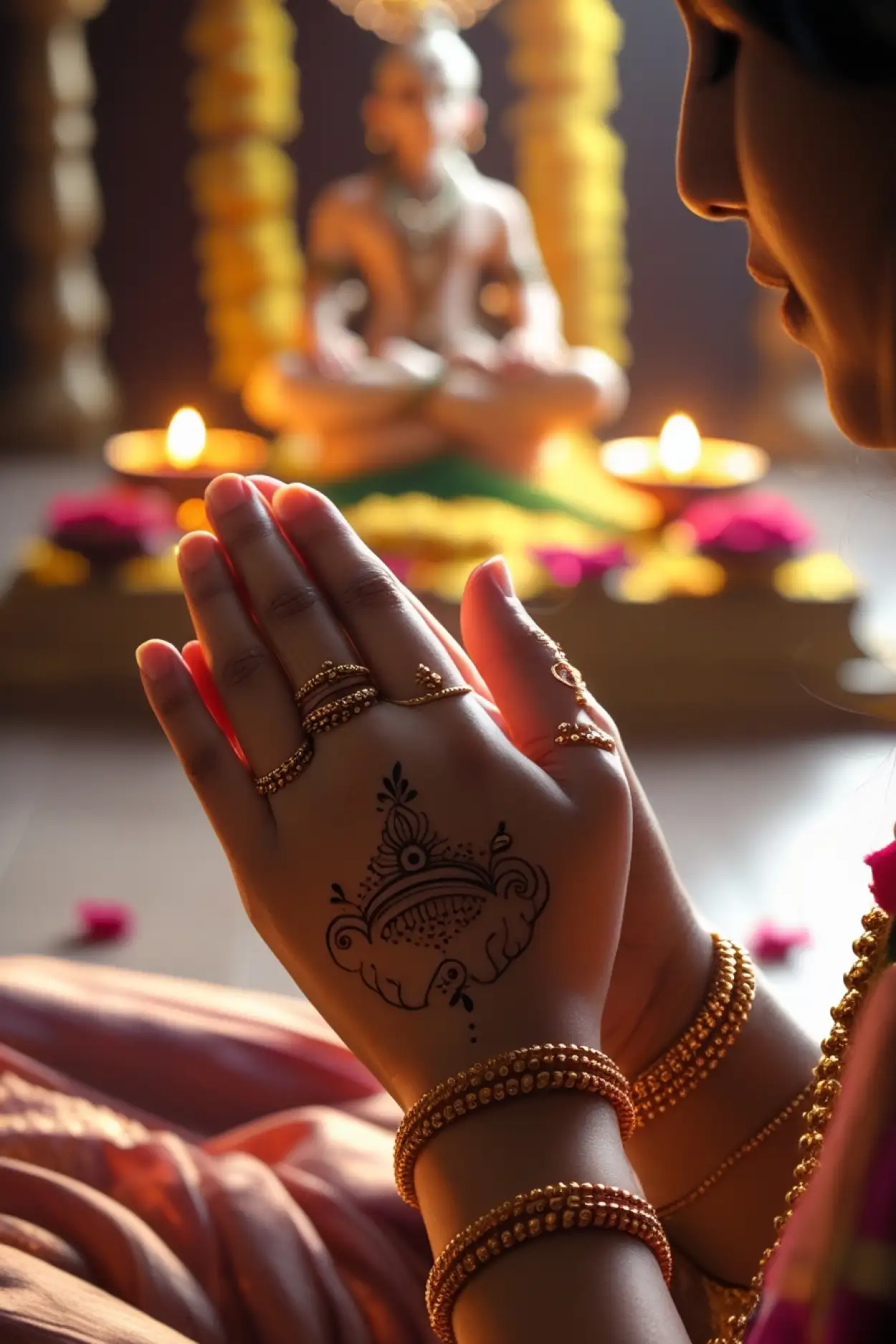 eco-friendly teej mehndi design 2025