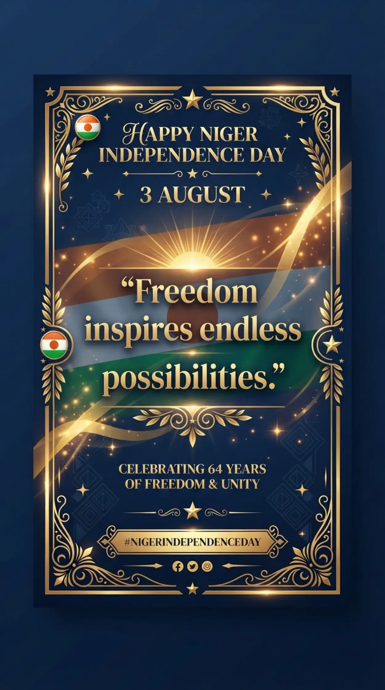 Free Download Editable Niger Independence Day Template Free - High Quality Niger Independence Day 2026 Image