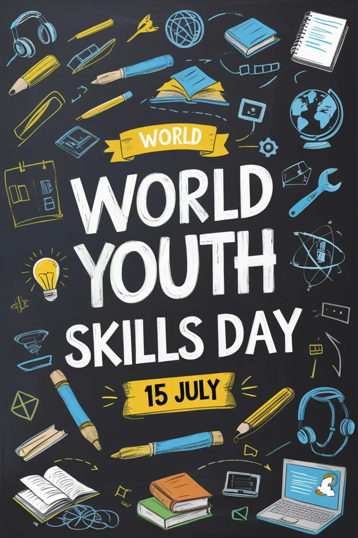 Editable Poster World Youth Skills Day - Royalty Free World Youth Skills Day Image | Pngmagic Free Download Editable Poster World Youth Skills Day - High Quality World Youth Skills Day Background