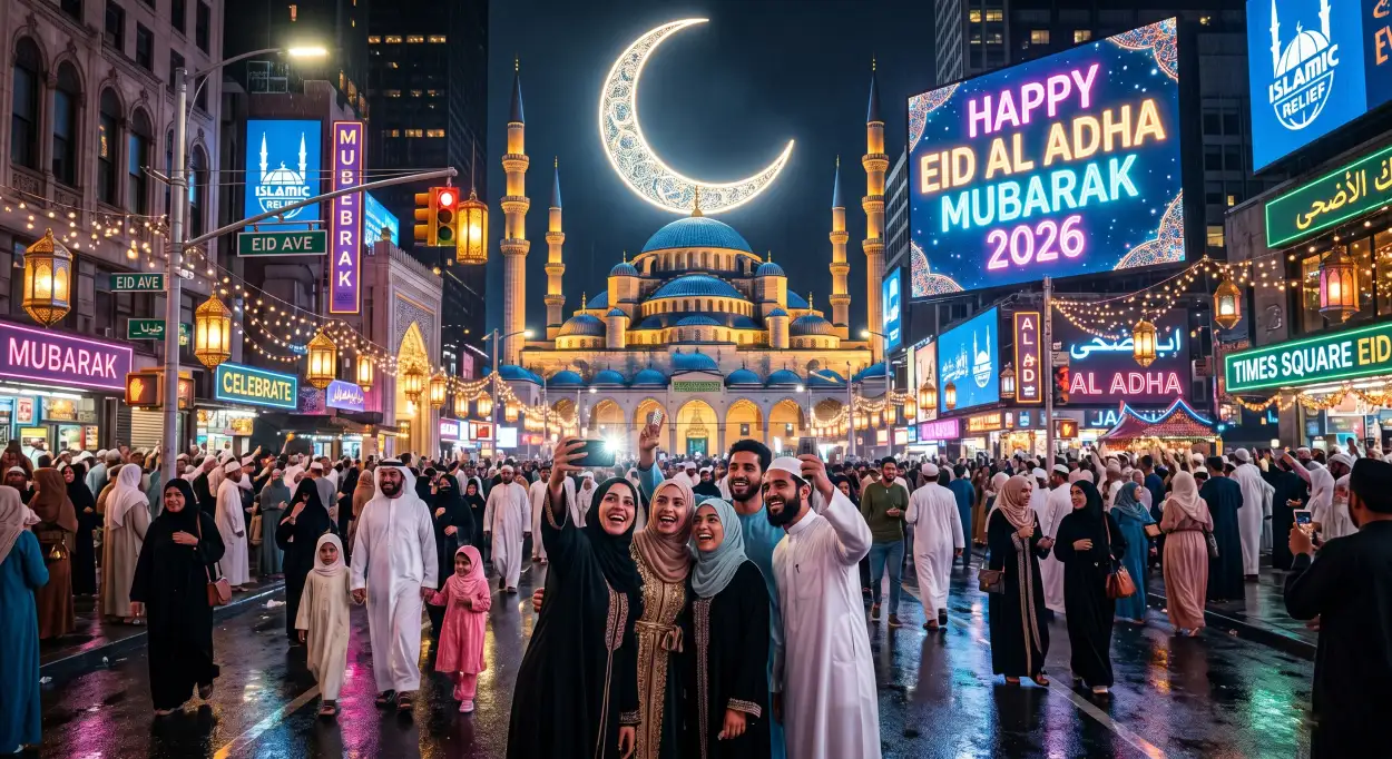 Free Download Eid Al Adha Greeting Card For Instagram Post 2026 - High Quality Eid Al Adha Greeting Card 2026 Image
