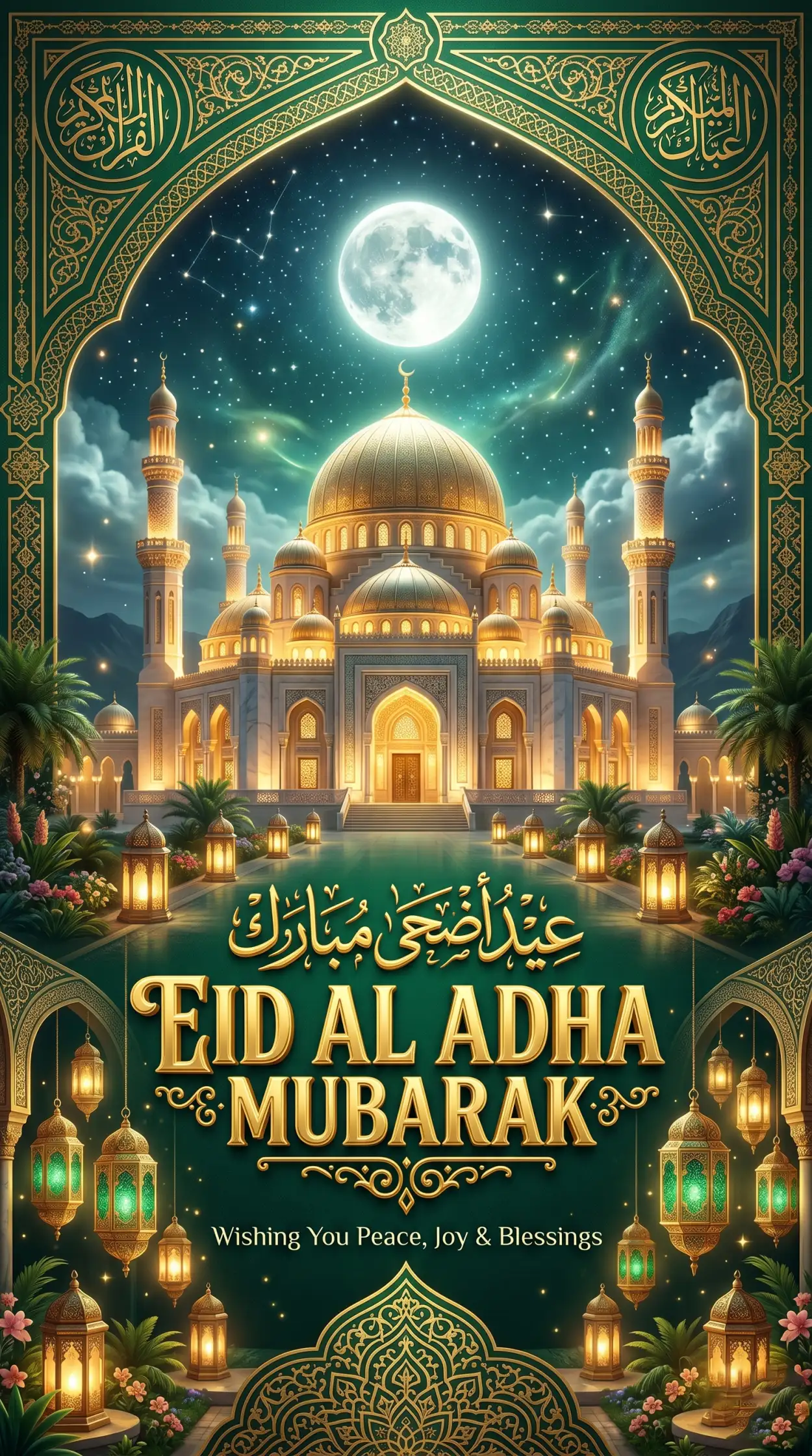 Free Download Eid Al Adha Greeting Card For Pinterest Pin 2026 - High Quality Eid Al Adha Greeting Card 2026 Image