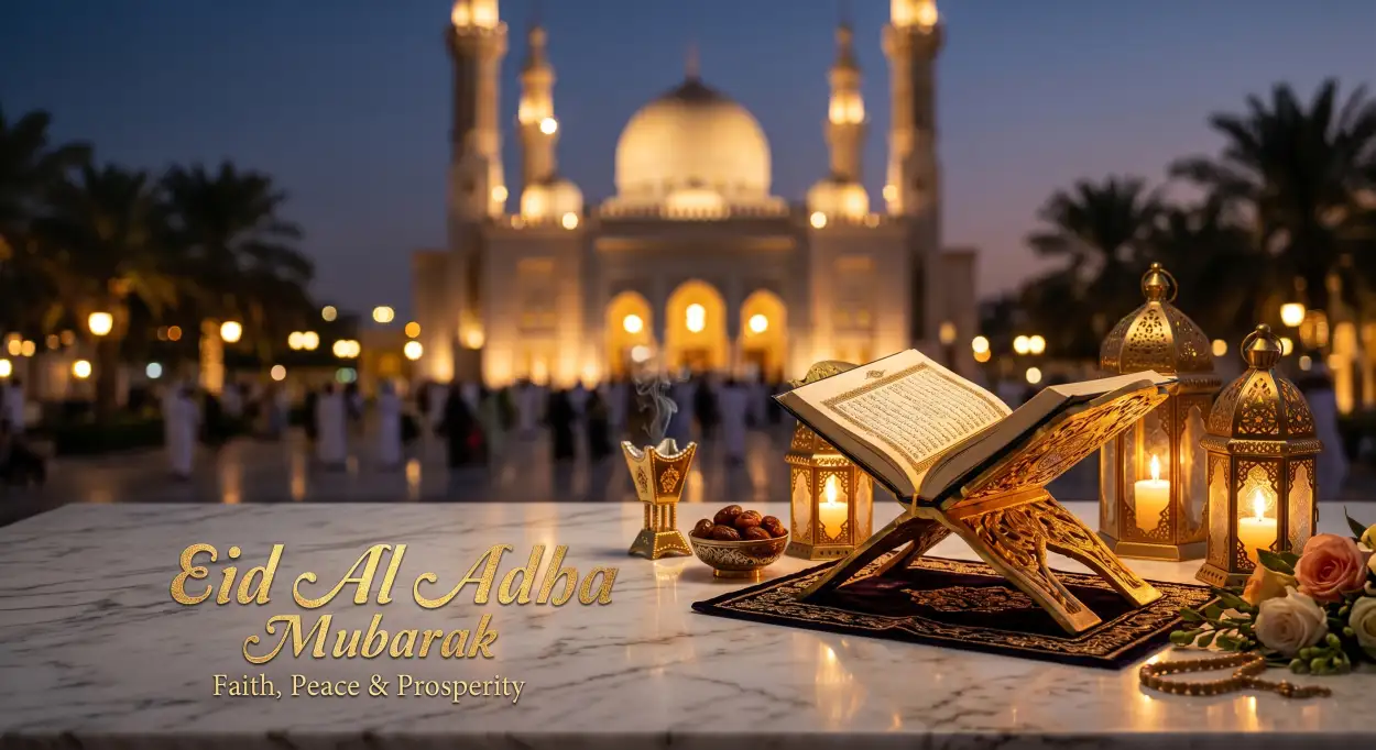 Free Download Eid Al Adha Greeting Card Premium Design 2026 - High Quality Eid Al Adha Greeting Card 2026 Image