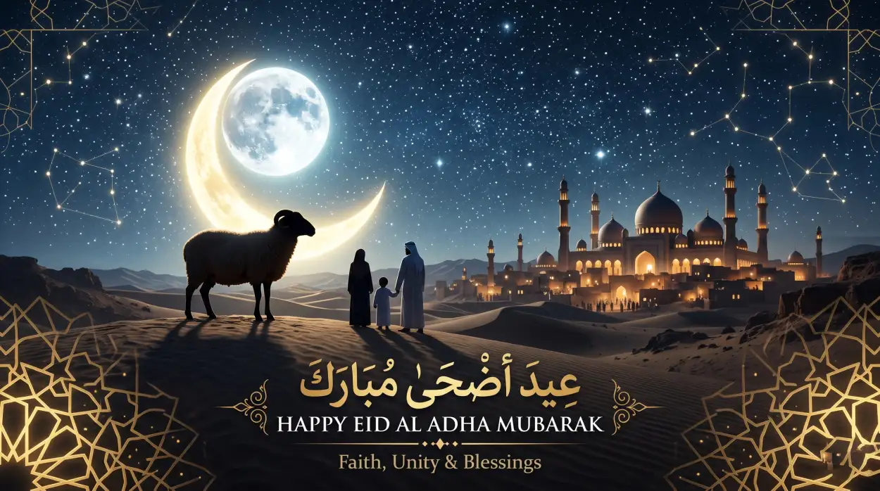 Free Download Eid Al Adha Greeting Card Social Media Post 2026 - High Quality Eid Al Adha Greeting Card 2026 Image