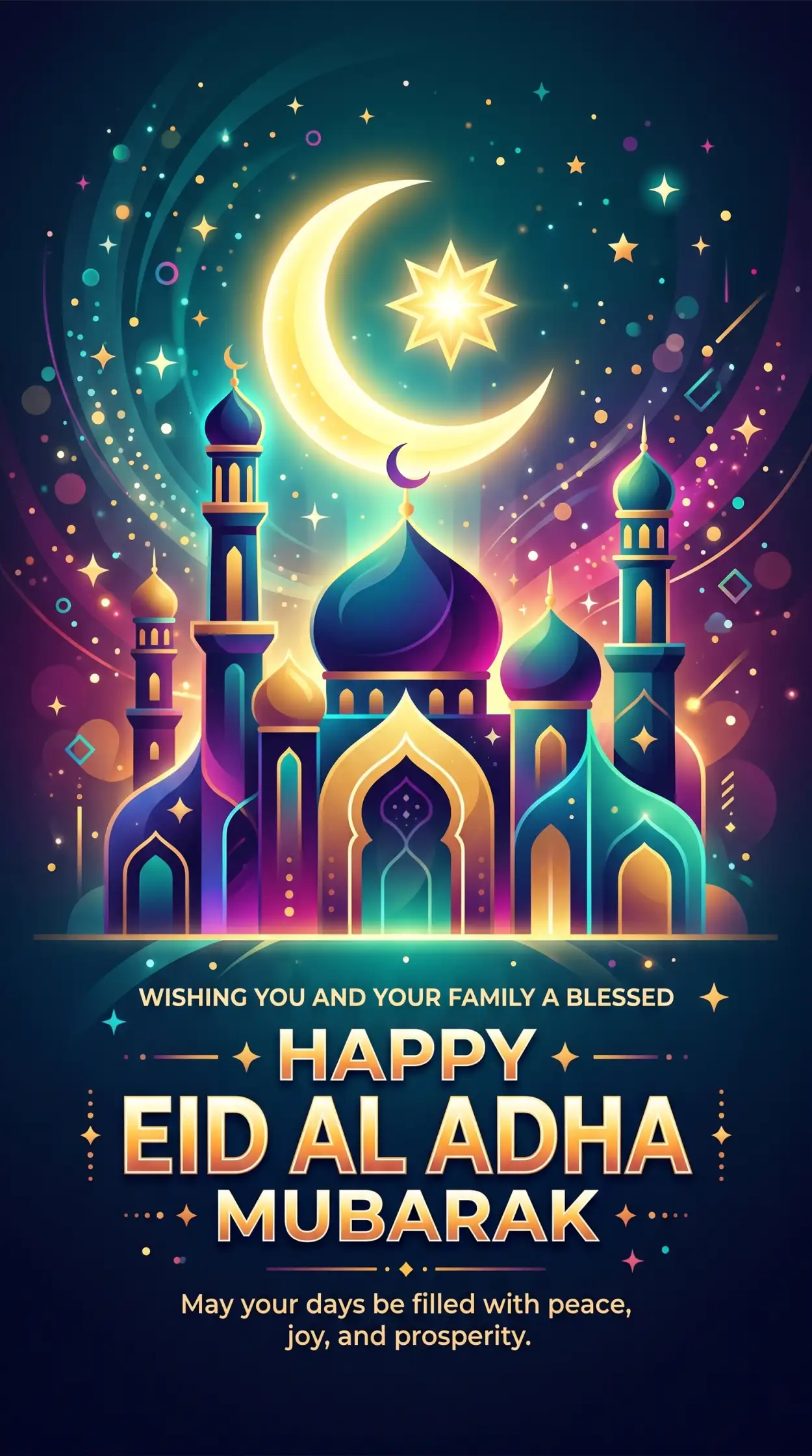 Free Download Eid Al Adha Greeting Card Vector Art 2026 - High Quality Eid Al Adha Greeting Card 2026 Image