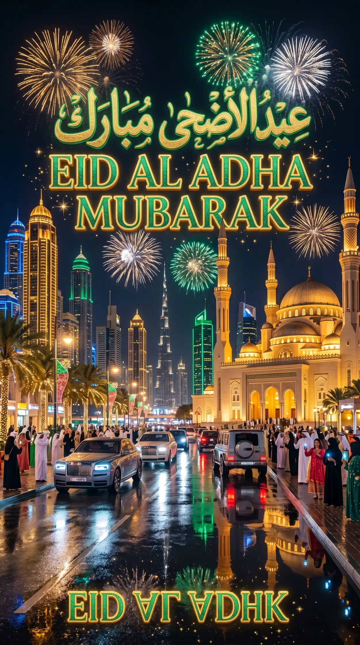 Free Download Eid Al Adha Greeting Card Vertical Poster 2026 - High Quality Eid Al Adha Greeting Card 2026 Image