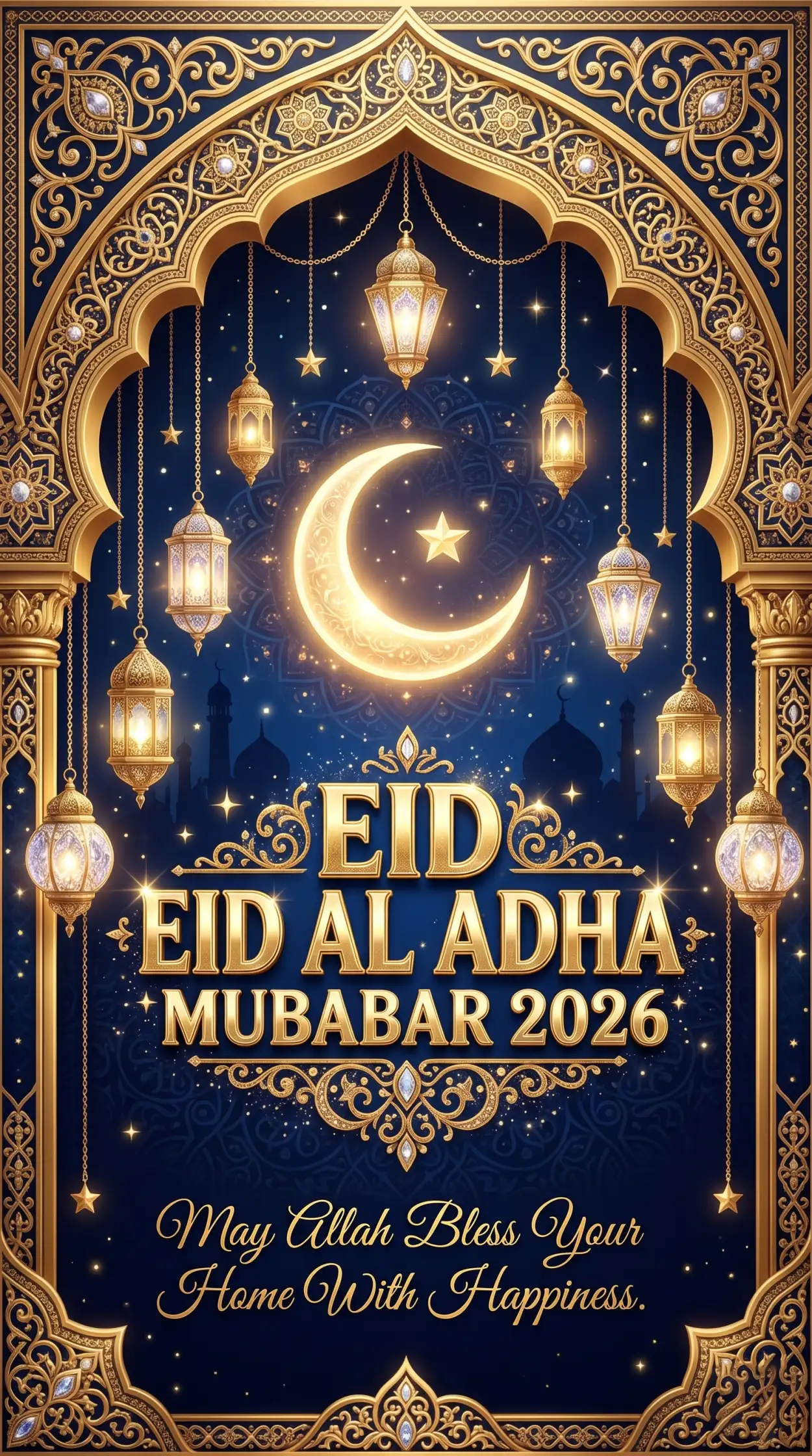 Free Download Eid Al Adha Instagram Story Greeting Card 2026 - High Quality Eid Al Adha Greeting Card 2026 Image