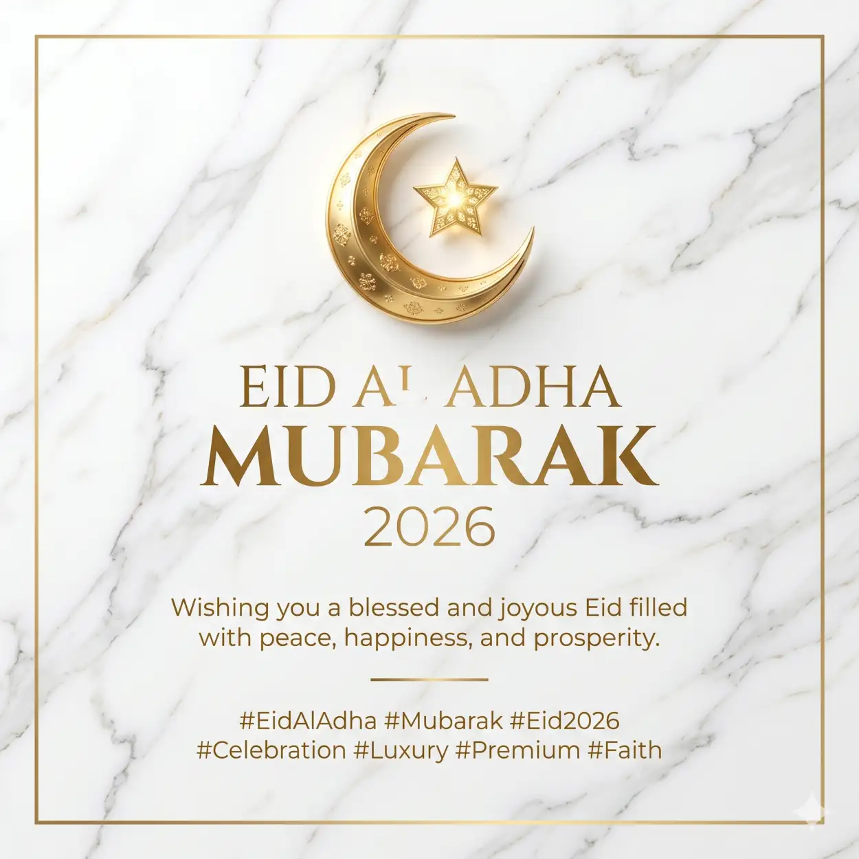 Free Download Eid Al Adha Mubarak 2026 Celebration Greeting Poster - High Quality Eid Al Adha Mubarak 2026 Image