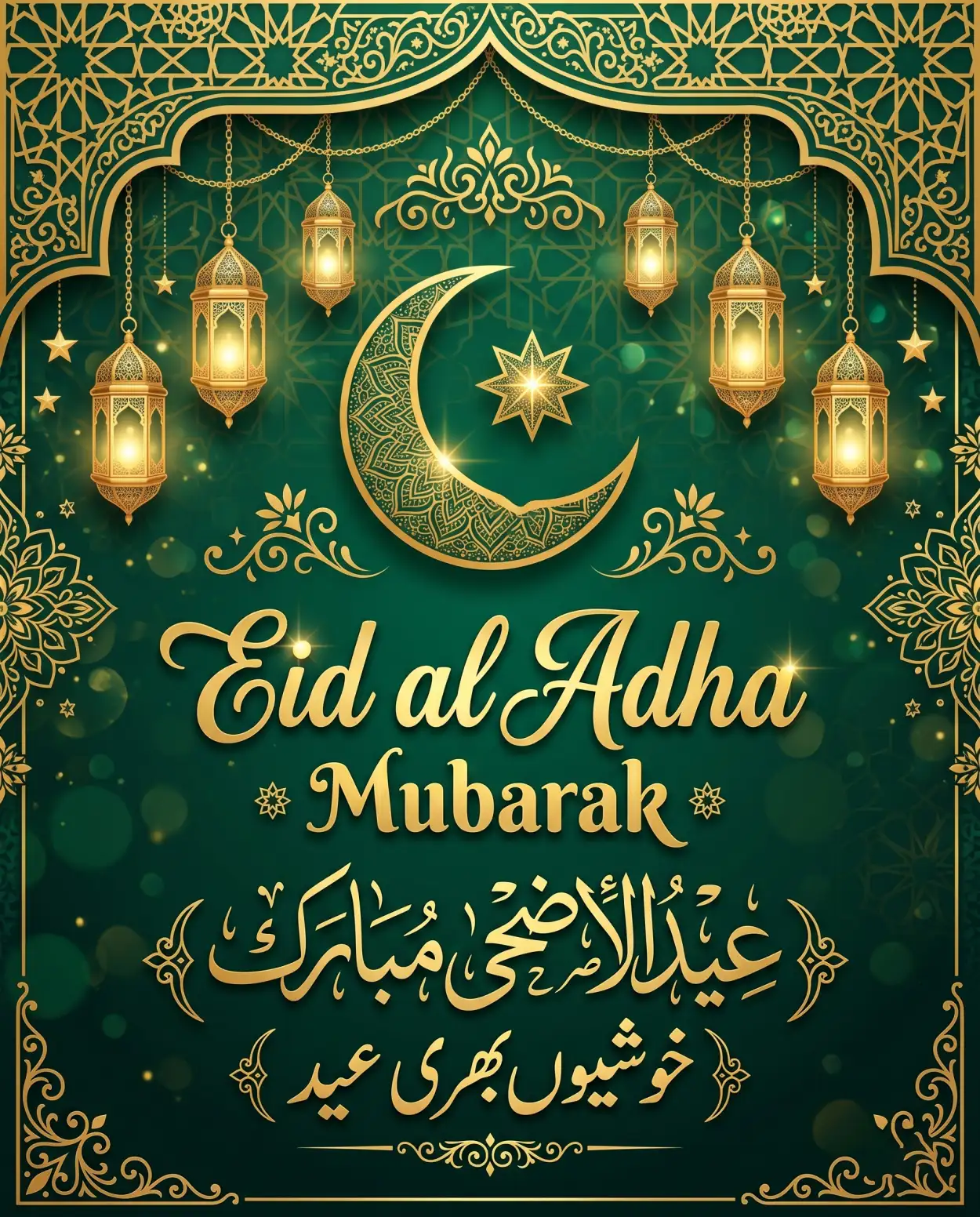 Free Download Eid Al Adha Mubarak 2026 Elegant Islamic Poster Design - High Quality Eid Al Adha Mubarak 2026 Image