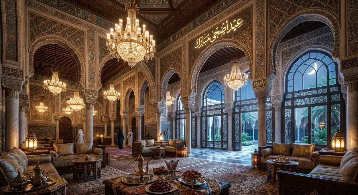 Free Download Eid Al Adha Mubarak 2026 Luxury Gold Mosque Wallpaper - High Quality Eid Al Adha Mubarak 2026 Image