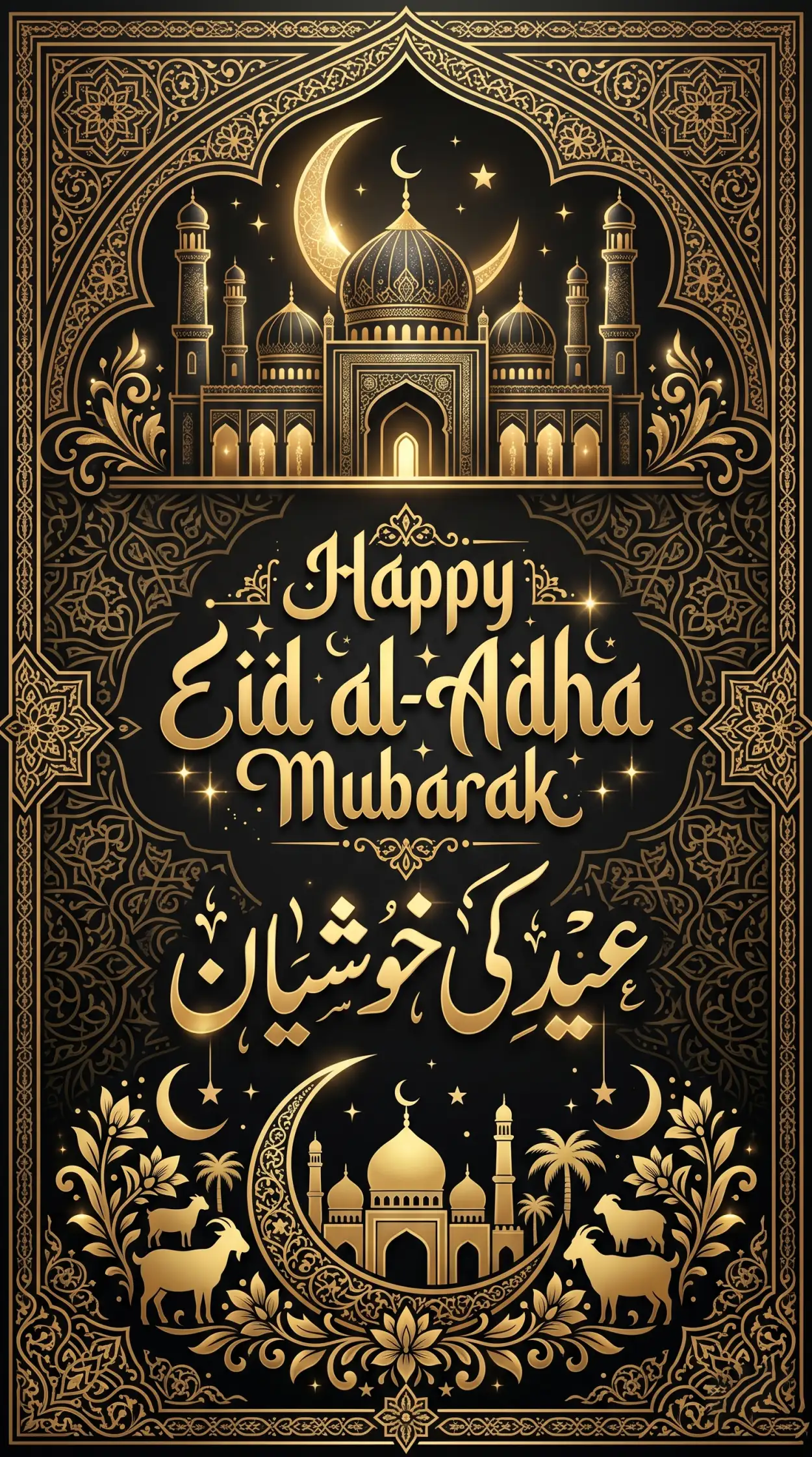 Free Download Eid Al Adha Mubarak 2026 Stylish Eid Typography Png - High Quality Eid Al Adha Mubarak 2026 Transparent PNG