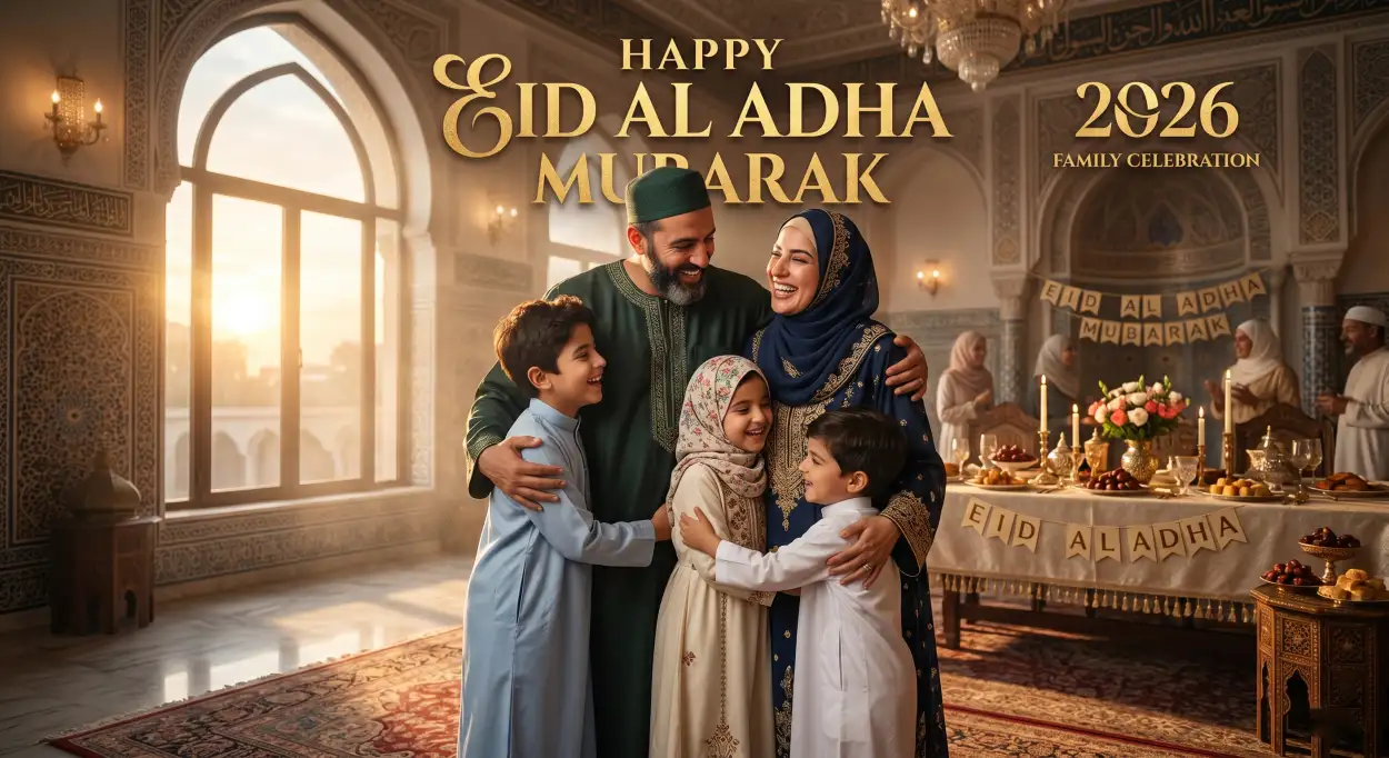 Free Download Eid Al Adha Mubarak Greeting Card 2026 - High Quality Eid Al Adha Greeting Card 2026 Image