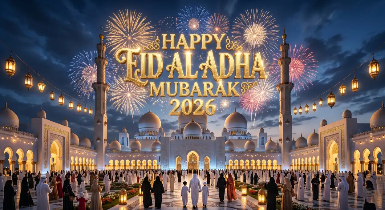 Free Download Eid Al Adha Mubarak Youtube Thumbnail 2026 - High Quality Eid Al Adha Greeting Card 2026 Background Image