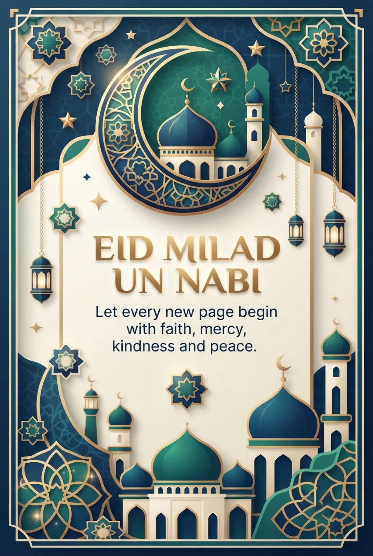 Free Download Eid Milad Un Nabi 2026 Greeting Card - High Quality Eid E Milad 2026 Image