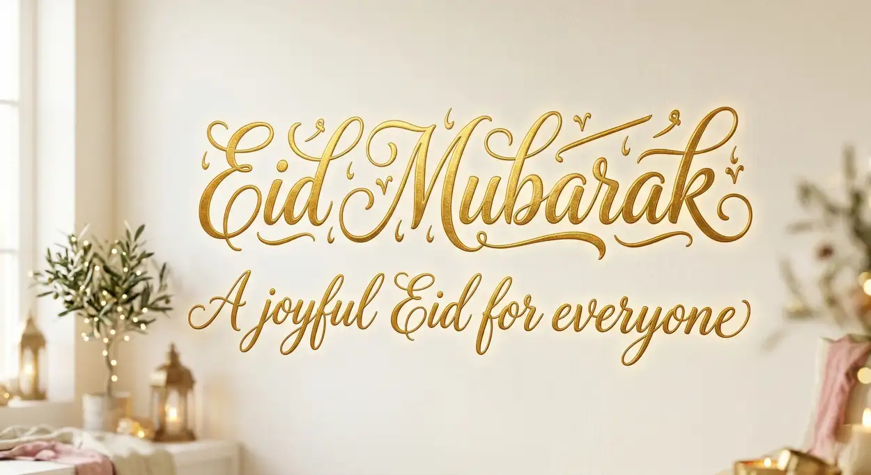 Free Download Eid Mubarak 2026 Quotes With Calligraphy - High Quality Eid Mubarak 2026 Image