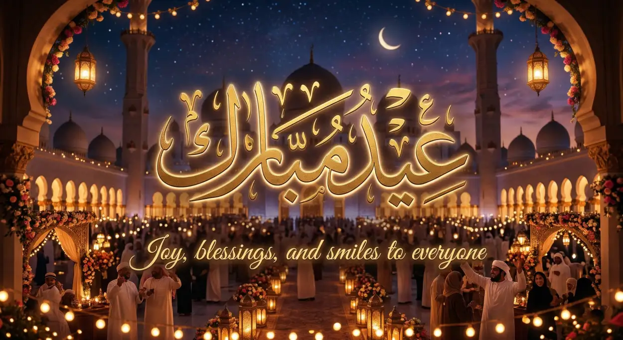 Free Download Eid Mubarak 2026 Religious Quotes - High Quality Eid Mubarak 2026 Image
