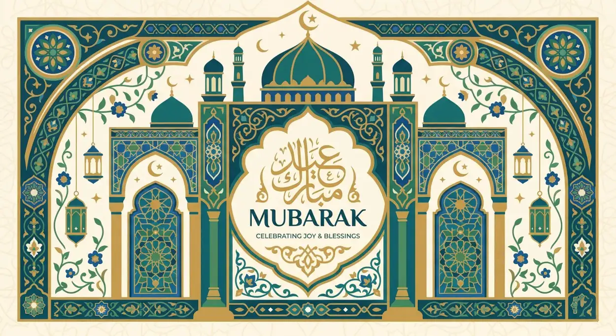 eid mubarak modern design template