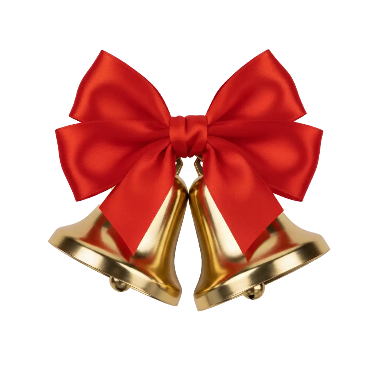 Free Download Elegant Christmas Bells Png Metallic Finish - High Quality Christmas Bells Png PNG Image