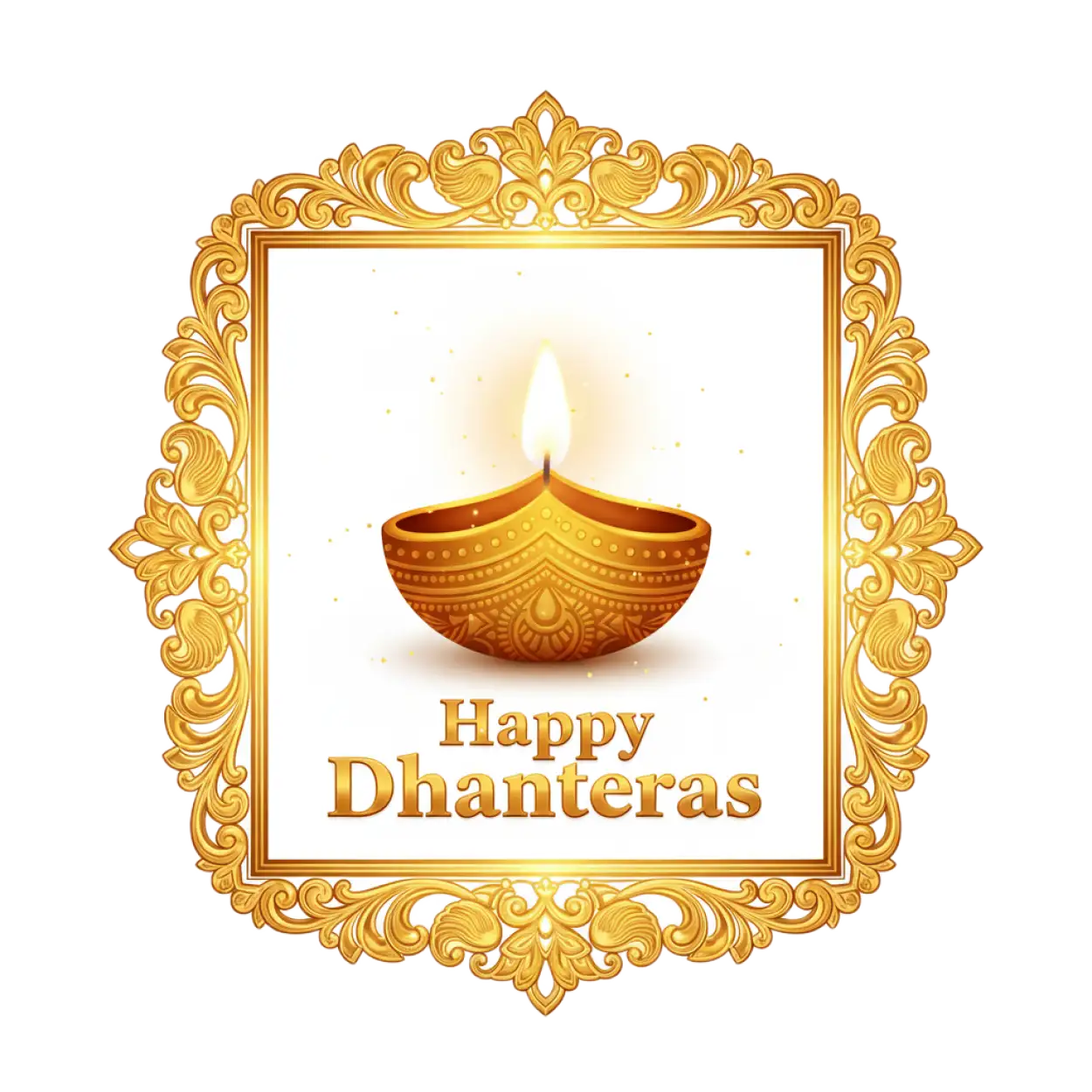 elegant happy dhanteras png art with diya