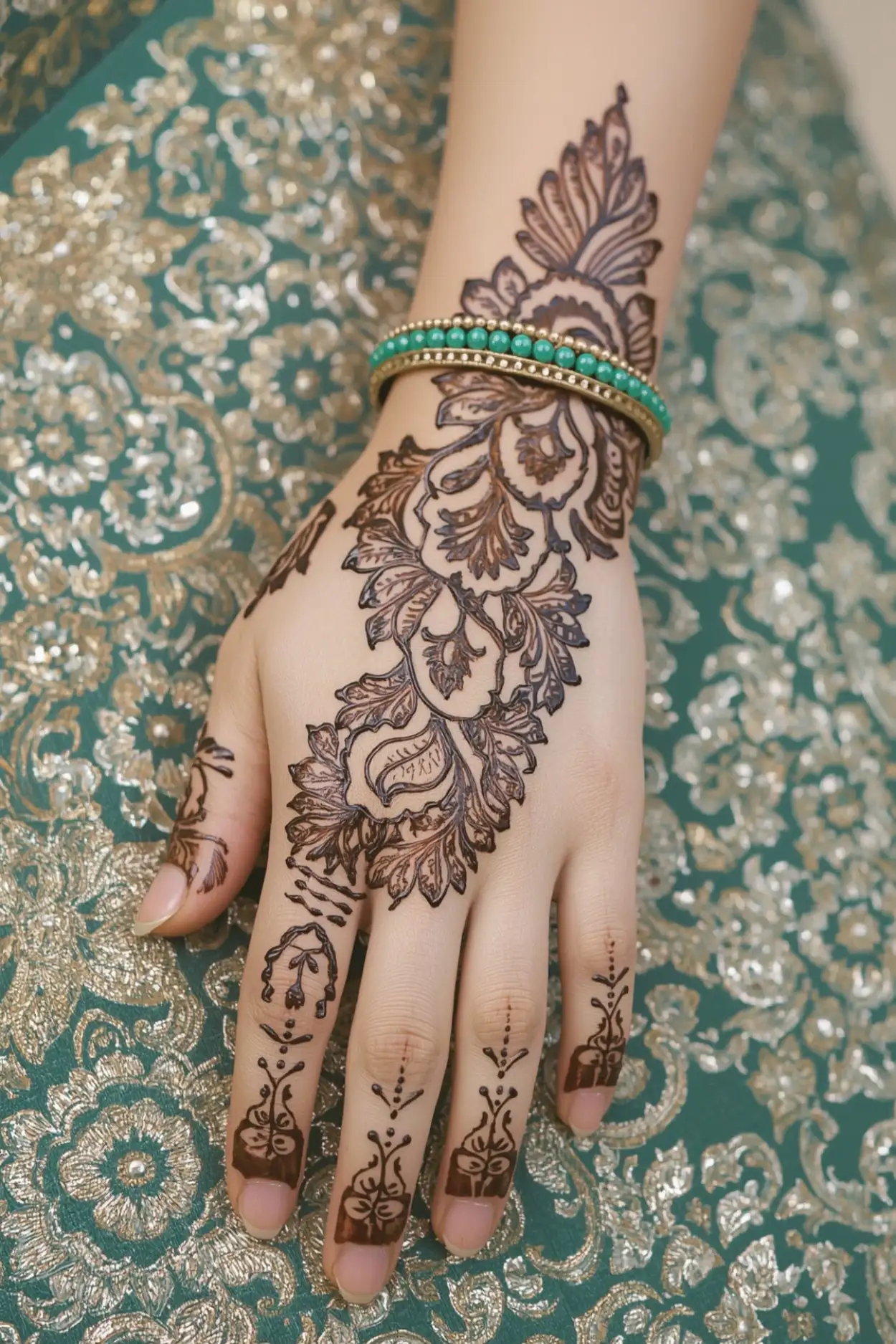 elegant mehndi style for sawan somwari