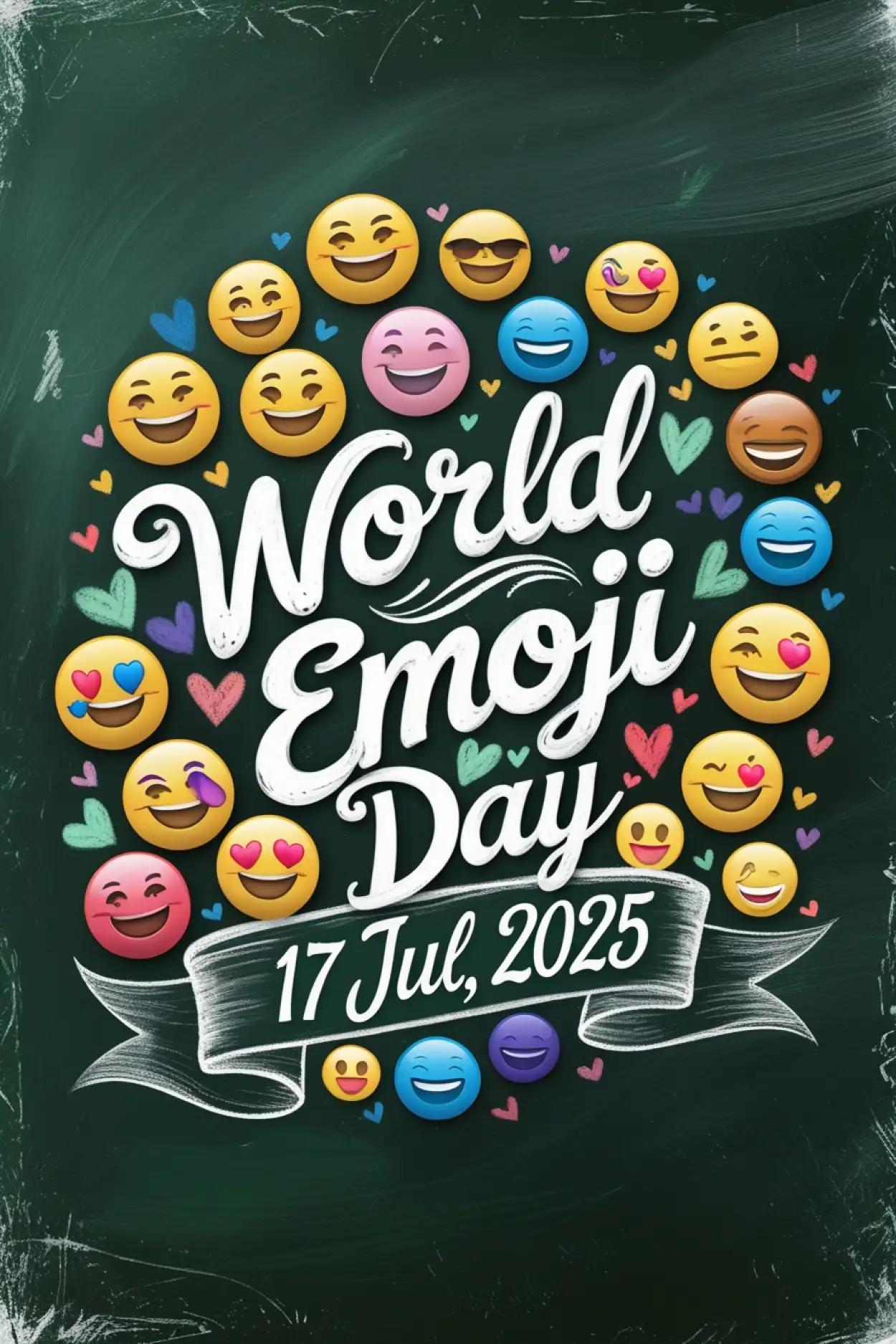 Free Download Emoji Celebration Poster In English - High Quality World Emoji Day Background