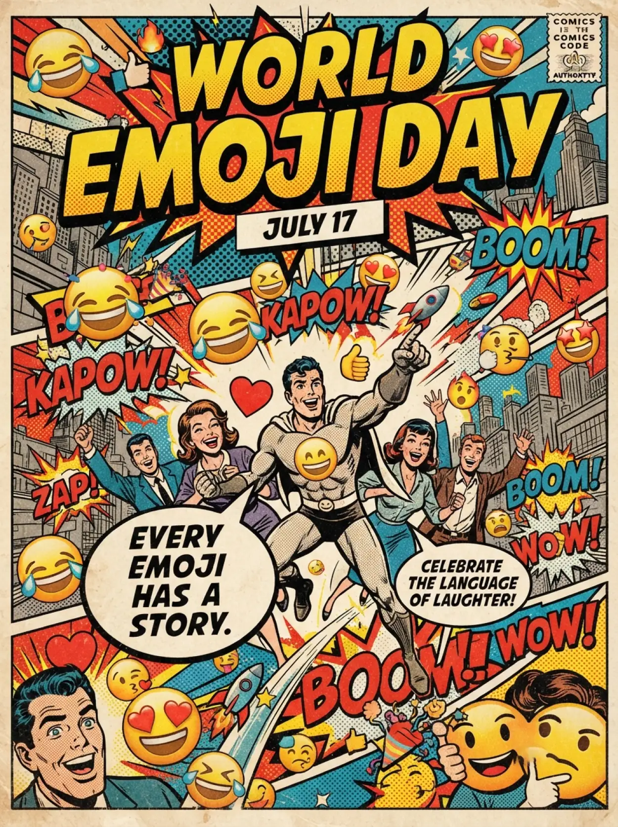 Free Download Emoji Day Linkedin Poster - High Quality World Emoji Day Poster 2026 Image