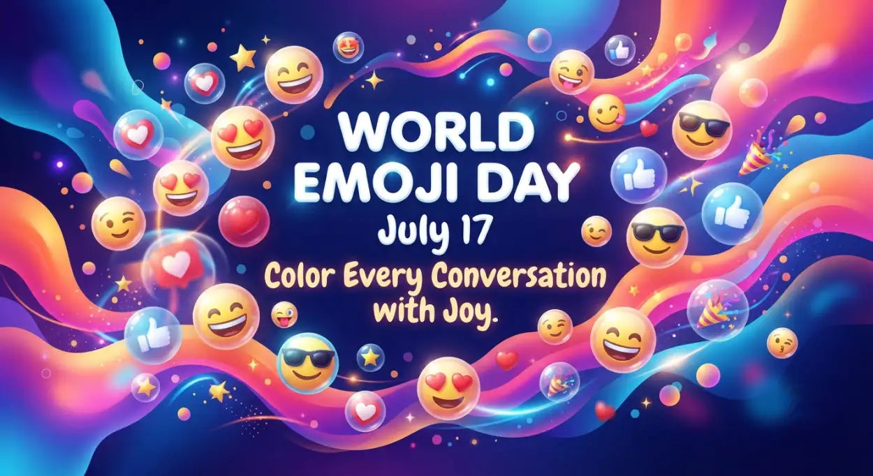 Free Download Emoji Day Party Decoration Poster - High Quality World Emoji Day Poster 2026 Image