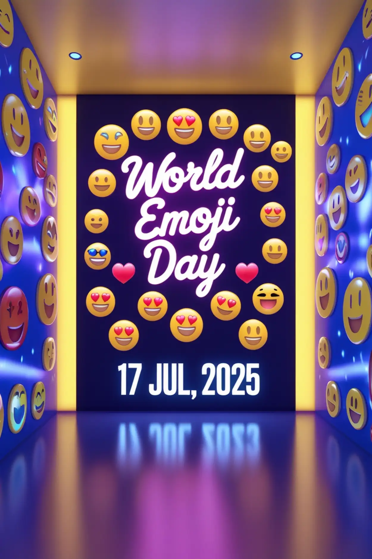 Free Download Emoji Day Poster In Hindi For School - High Quality World Emoji Day Background