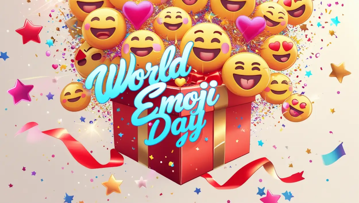 Free Download Emoji Day Poster With Multiple Emoji Icons - High Quality World Emoji Day Background