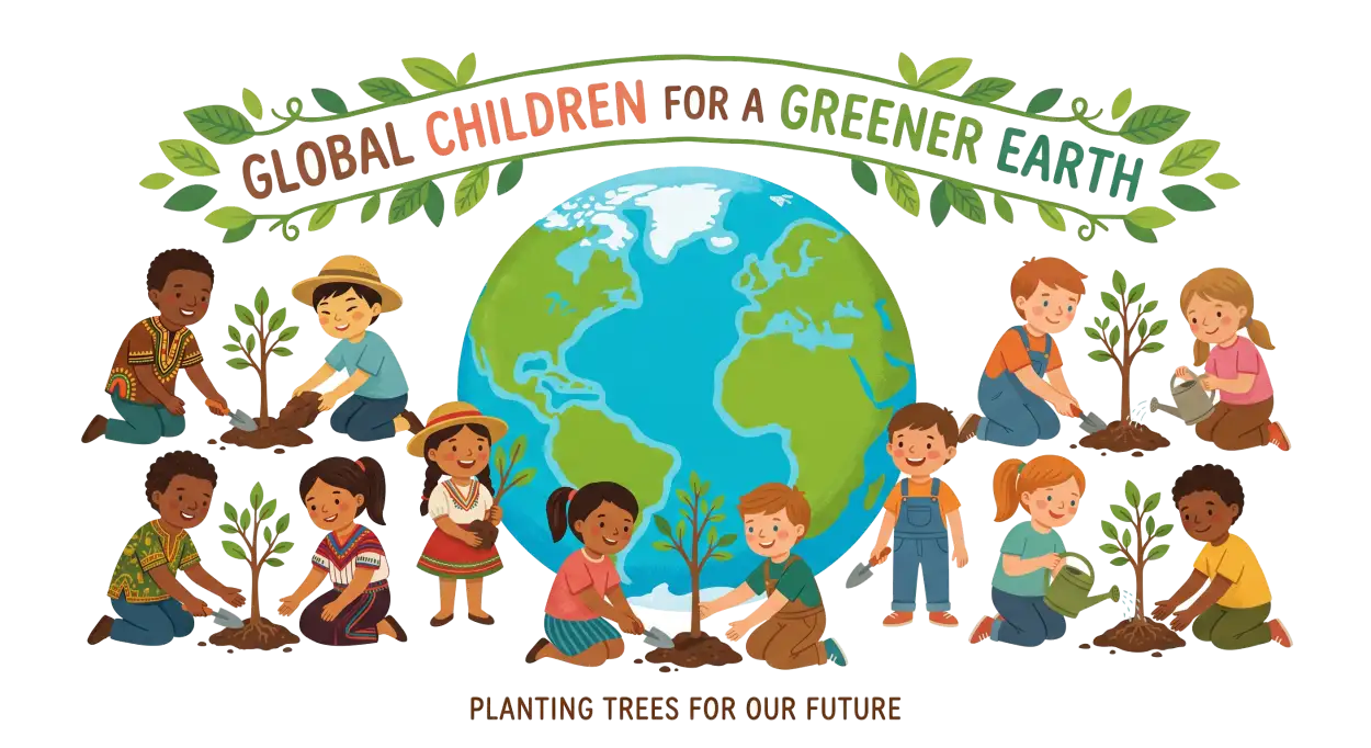 Free Download Environment Day Children Planting Trees Png - High Quality World Environment Day Png Transparent PNG