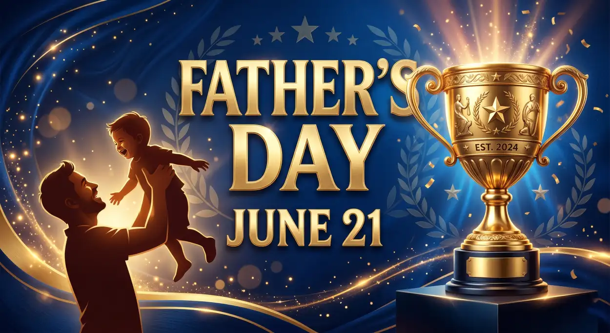 Free Download Fathers Day 2026 Gold Typography Design - High Quality Fathers Day 2026 Image