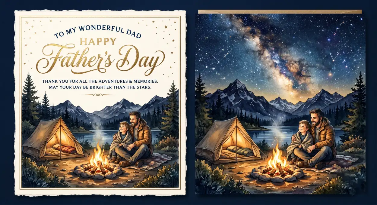 Free Download Fathers Day Greeting Card Mockup - High Quality Happy Fathers Day Greeting Card Image