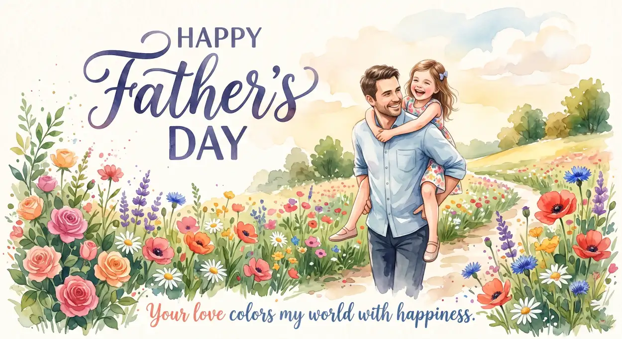 Free Download Fathers Day Greeting Card With Love Message - High Quality Happy Fathers Day Greeting Card Image