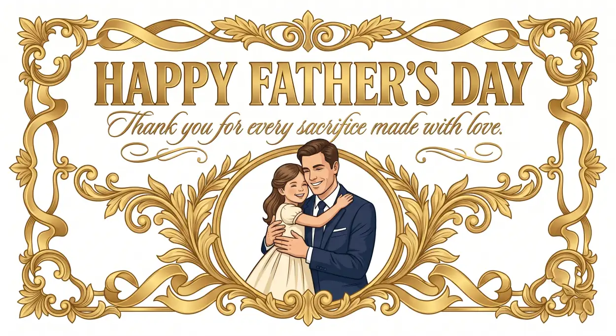 Free Download Fathers Day Greeting Card With Thank You Note - High Quality Happy Fathers Day Greeting Card Image