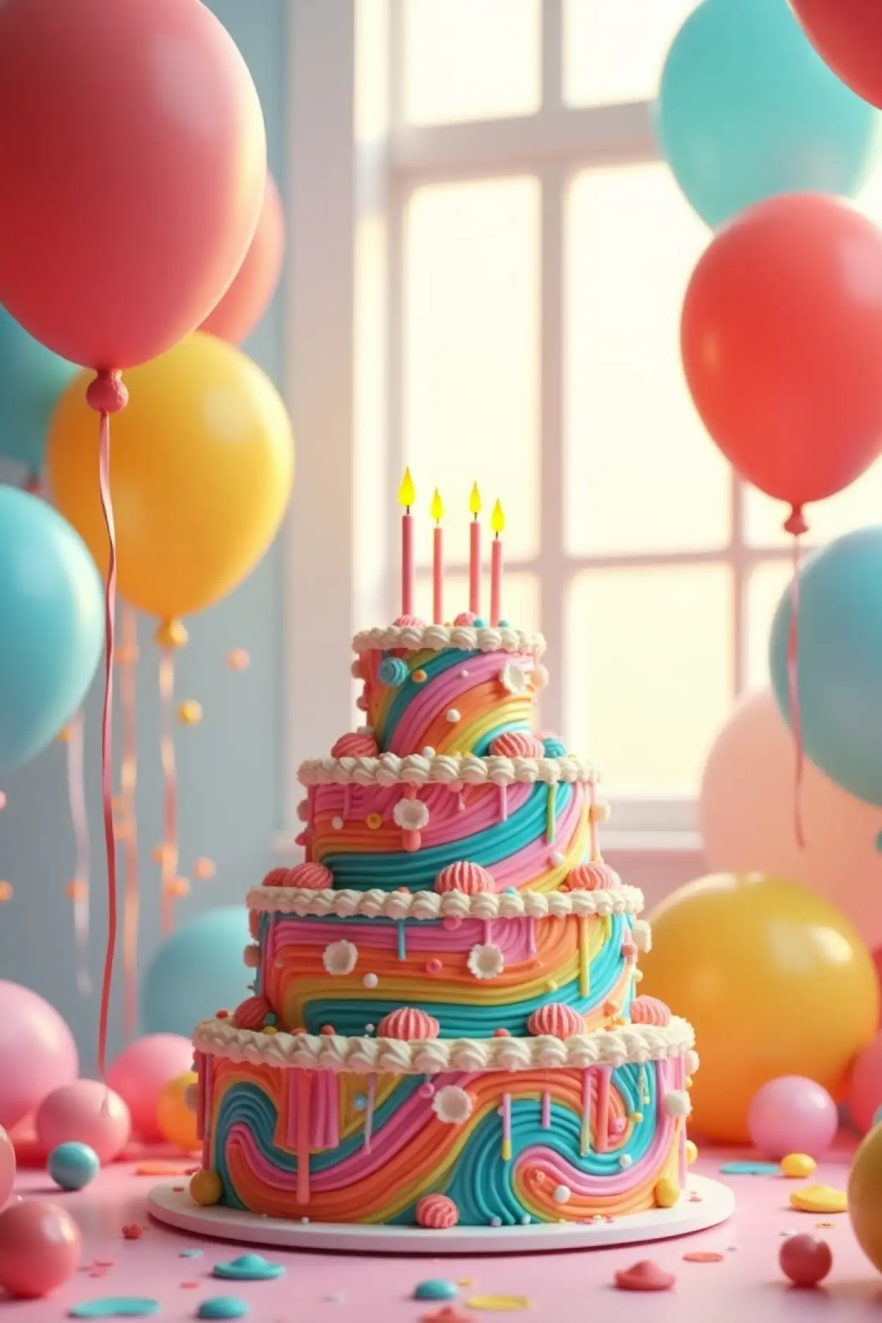 floral birthday background design
