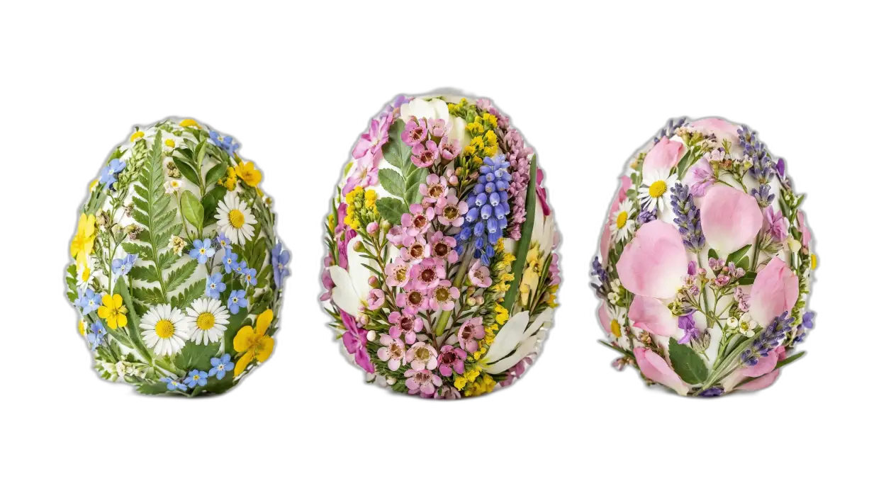 Free Download Floral Easter Eggs Png Design - High Quality Easter Eggs Png Transparent PNG