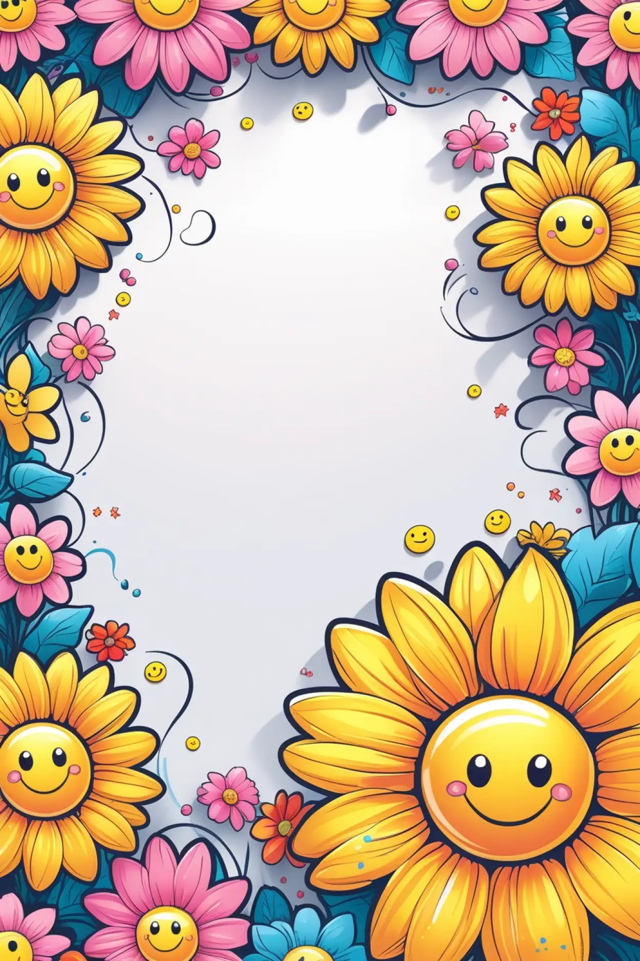 Free Download Flower Border For Greeting Card Template - High Quality Flower Border Background