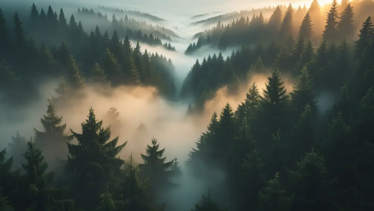foggy forest background for album cover