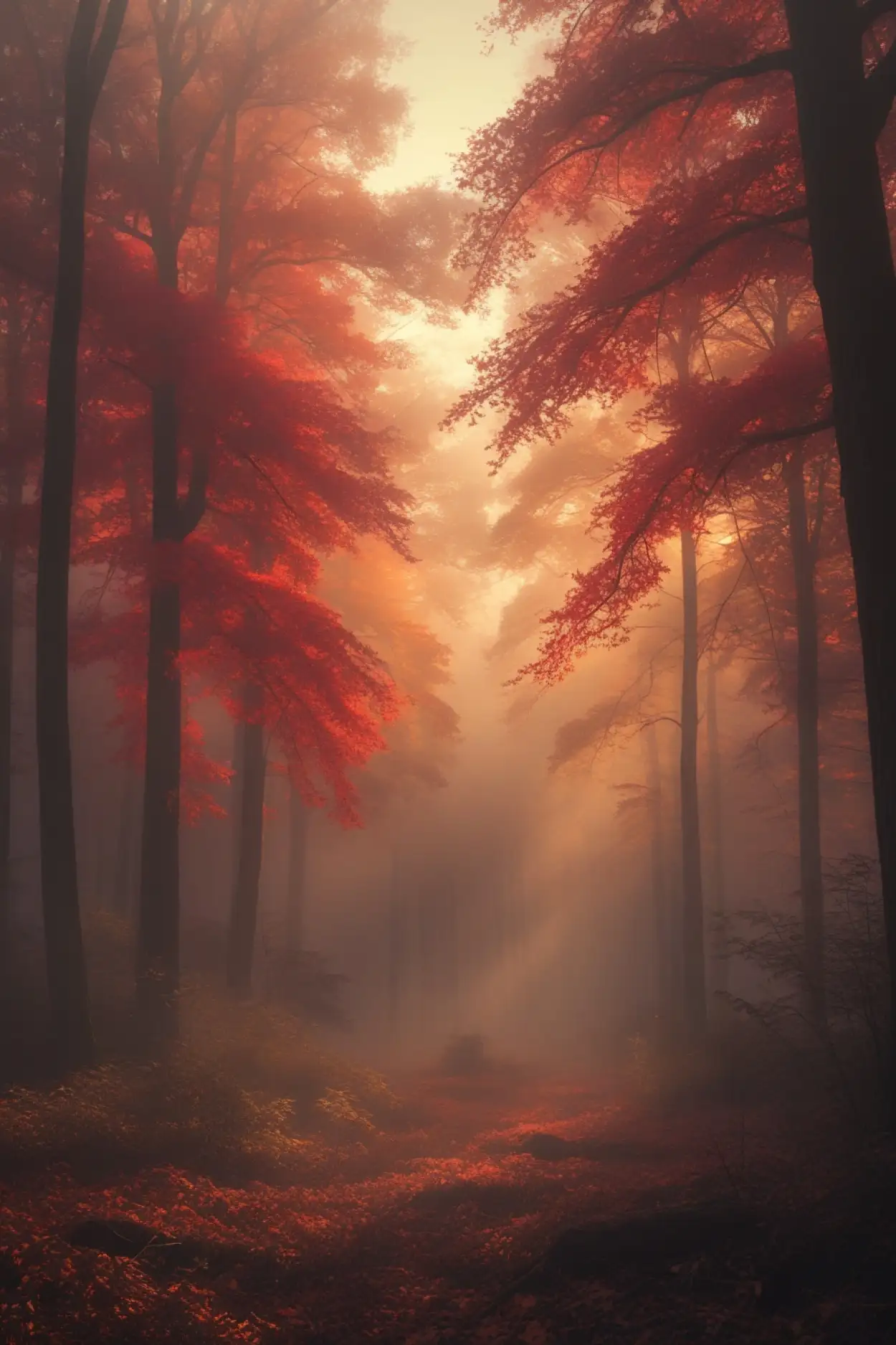 foggy forest background for photo editing