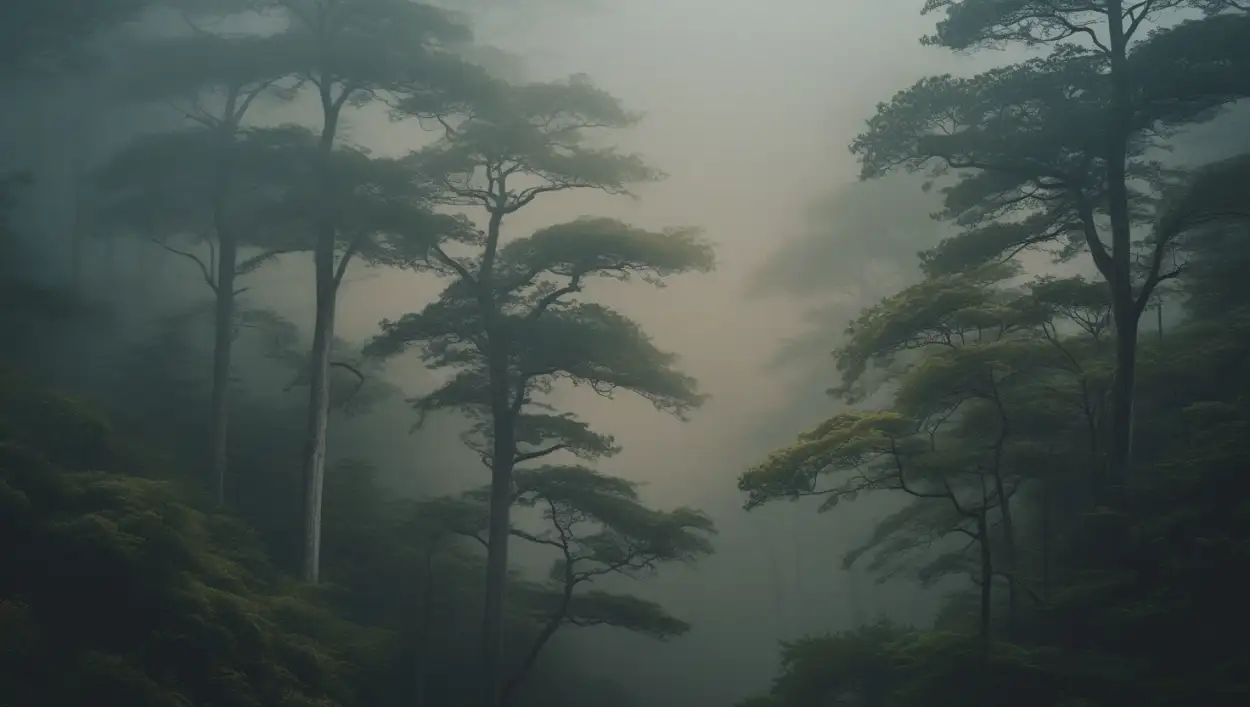 foggy forest image background for YouTube