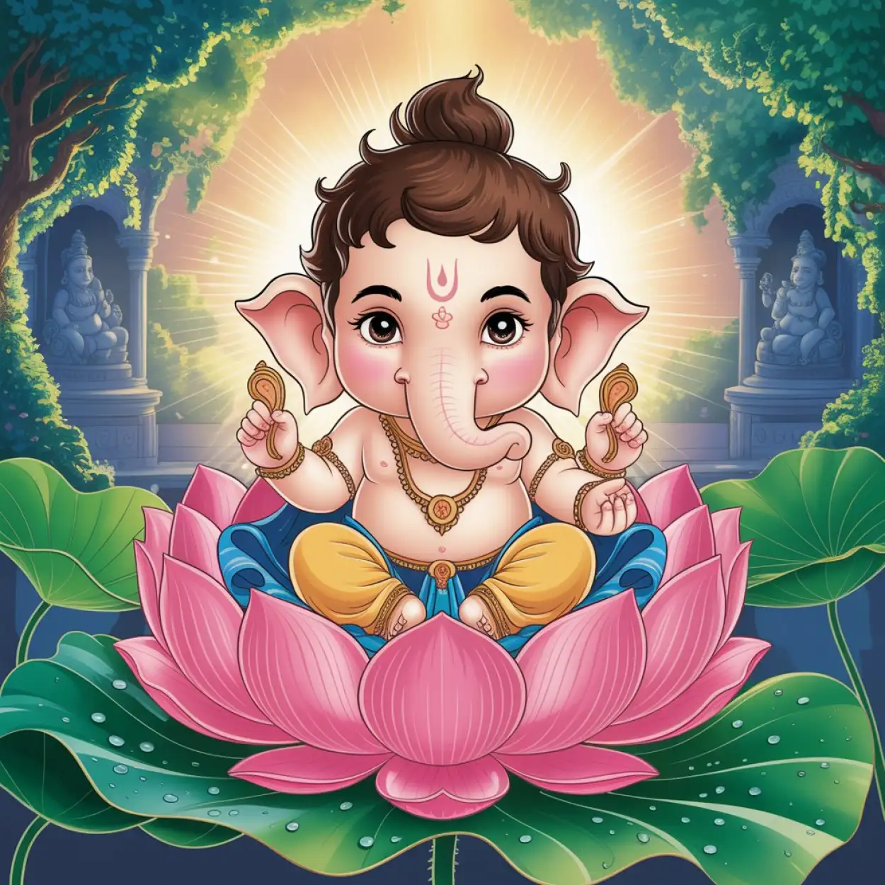 free baby Ganesha PNG without background