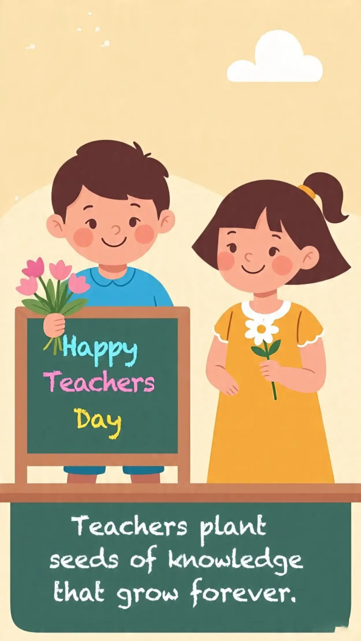 Free Happy Teachers Day poster design for students