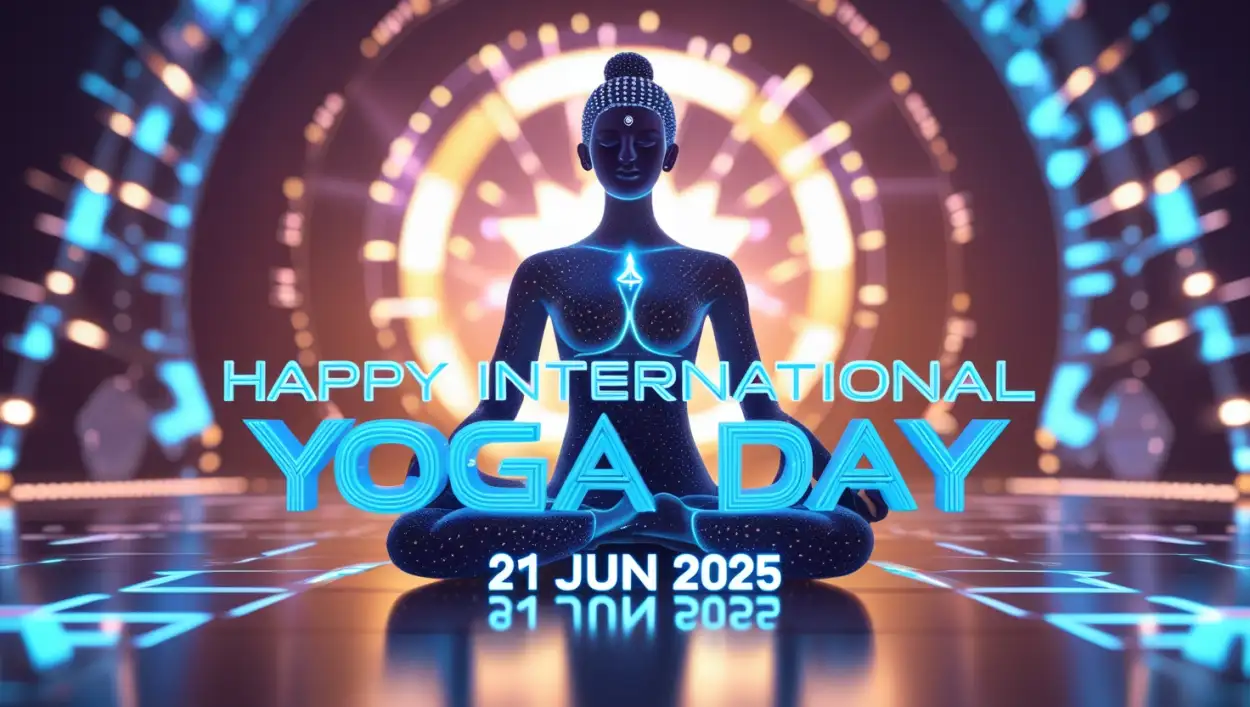 free yoga day image with hindi wishes