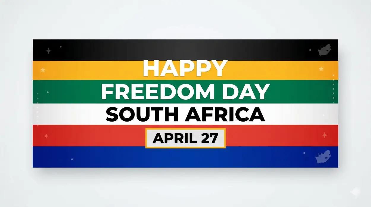 Free Download Freedom Day South Africa 2026 Png Typography Text Download - High Quality Happy Freedom Day South Africa Wishes 2026 Transparent PNG