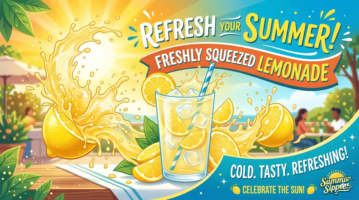 Free Download Fresh Lemonade Banner Design - High Quality Lemon Juice Background Background Image