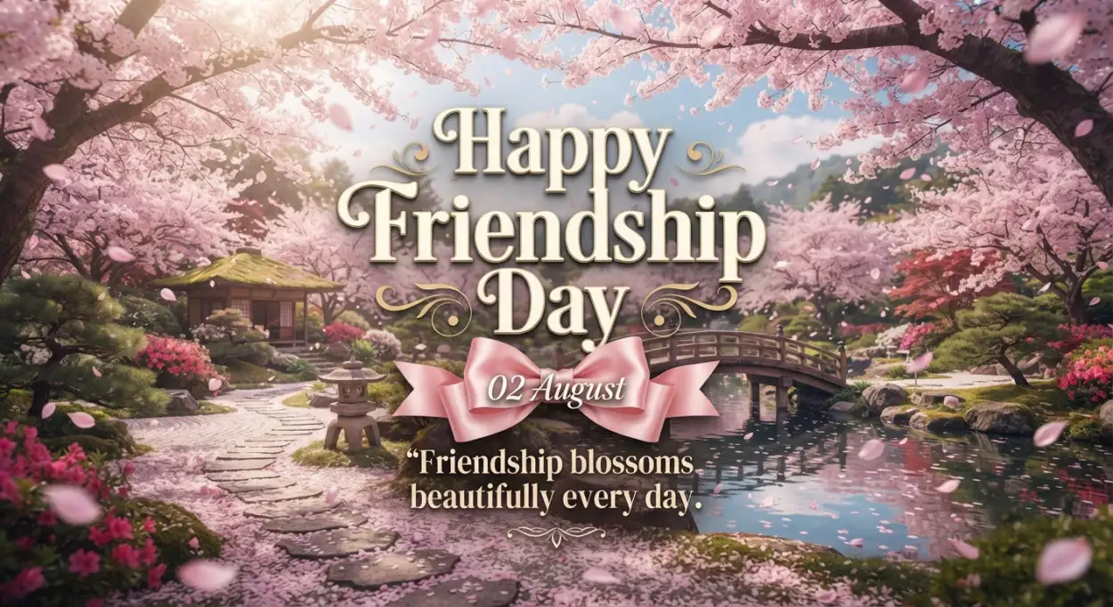 Free Download Friendship Day 2026 Elegant Floral Design - High Quality Happy Friendship Day 2026 Image