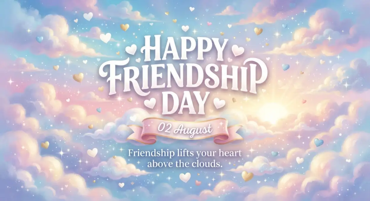 Free Download Friendship Day 2026 Heart Illustration - High Quality Happy Friendship Day 2026 Image