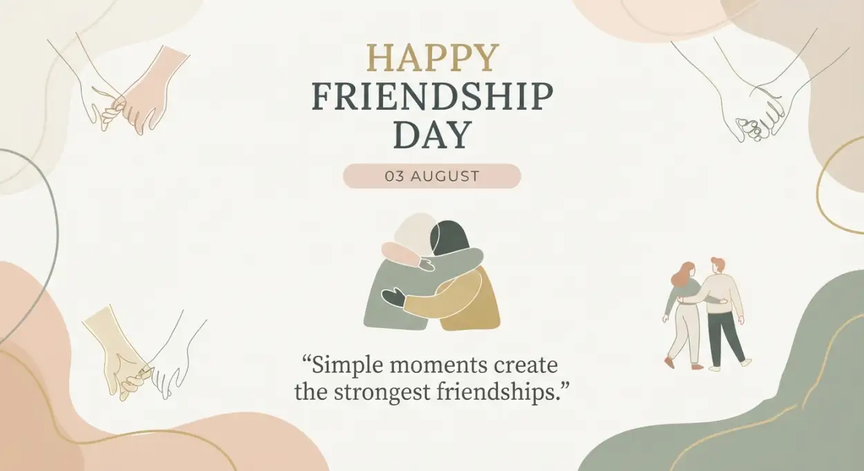 Free Download Friendship Day 2026 Minimalist Poster - High Quality Happy Friendship Day 2026 Image